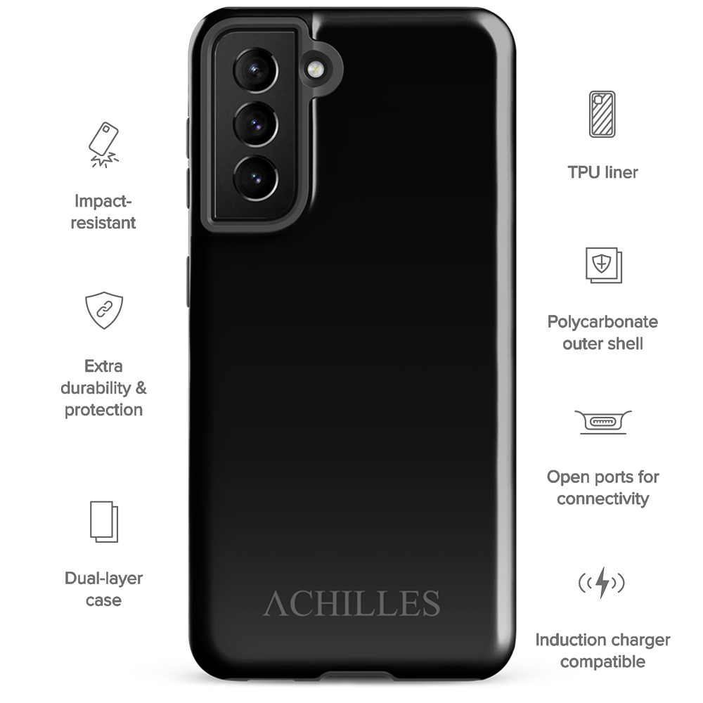 Black base Achilles Tactical Clothing Brand tough case for Samsung details