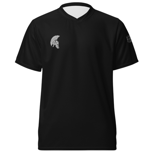 Front view of black short sleeve unisex fit Performance Jersey by Achilles Tactical Clothing Brand