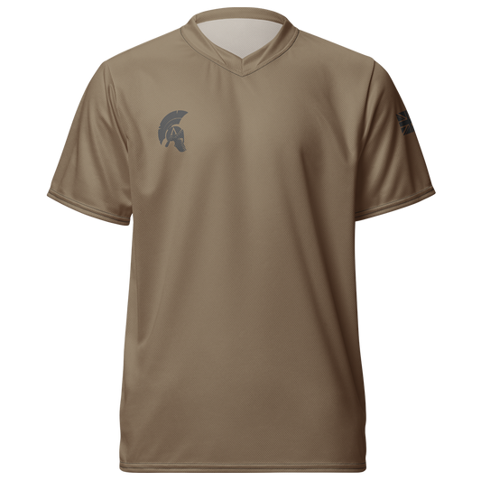 Front view of desert storm short sleeve unisex fit Performance Jersey by Achilles Tactical Clothing Brand