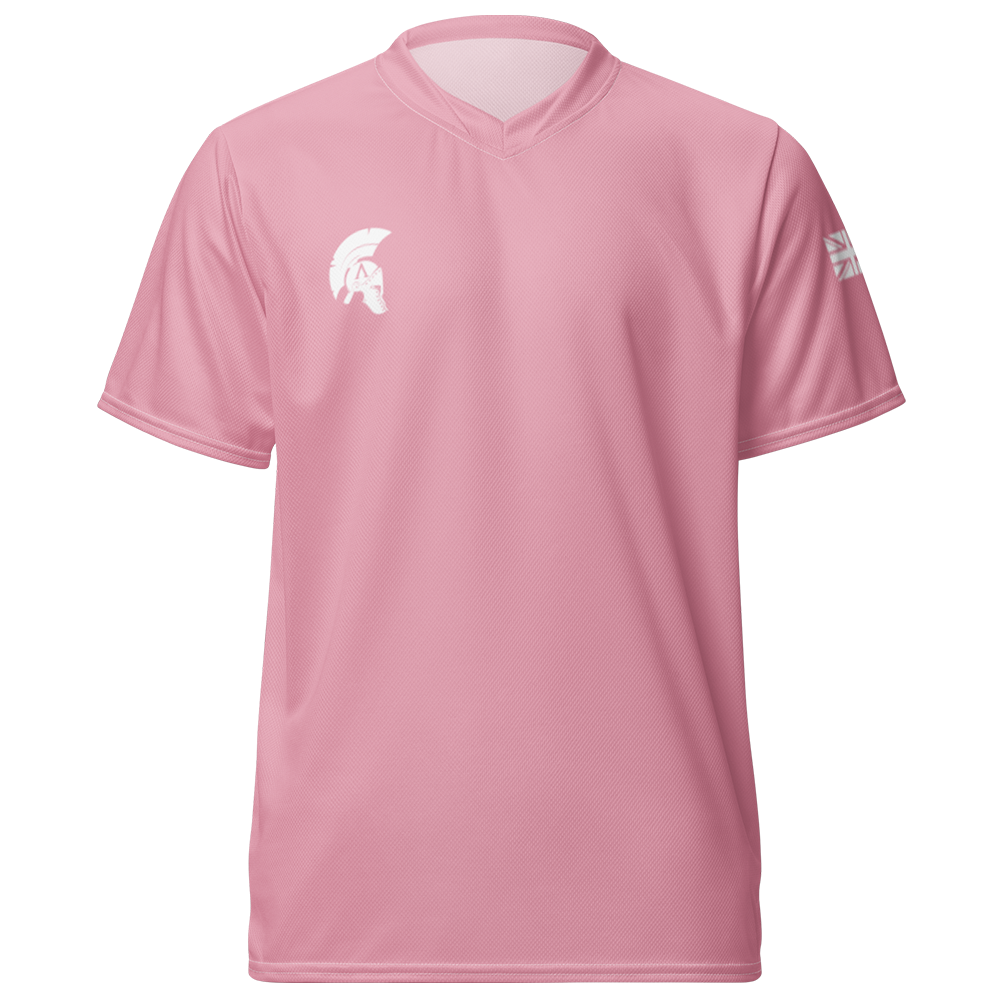 Front view of Pink Mist short sleeve unisex fit Performance Jersey by Achilles Tactical Clothing Brand