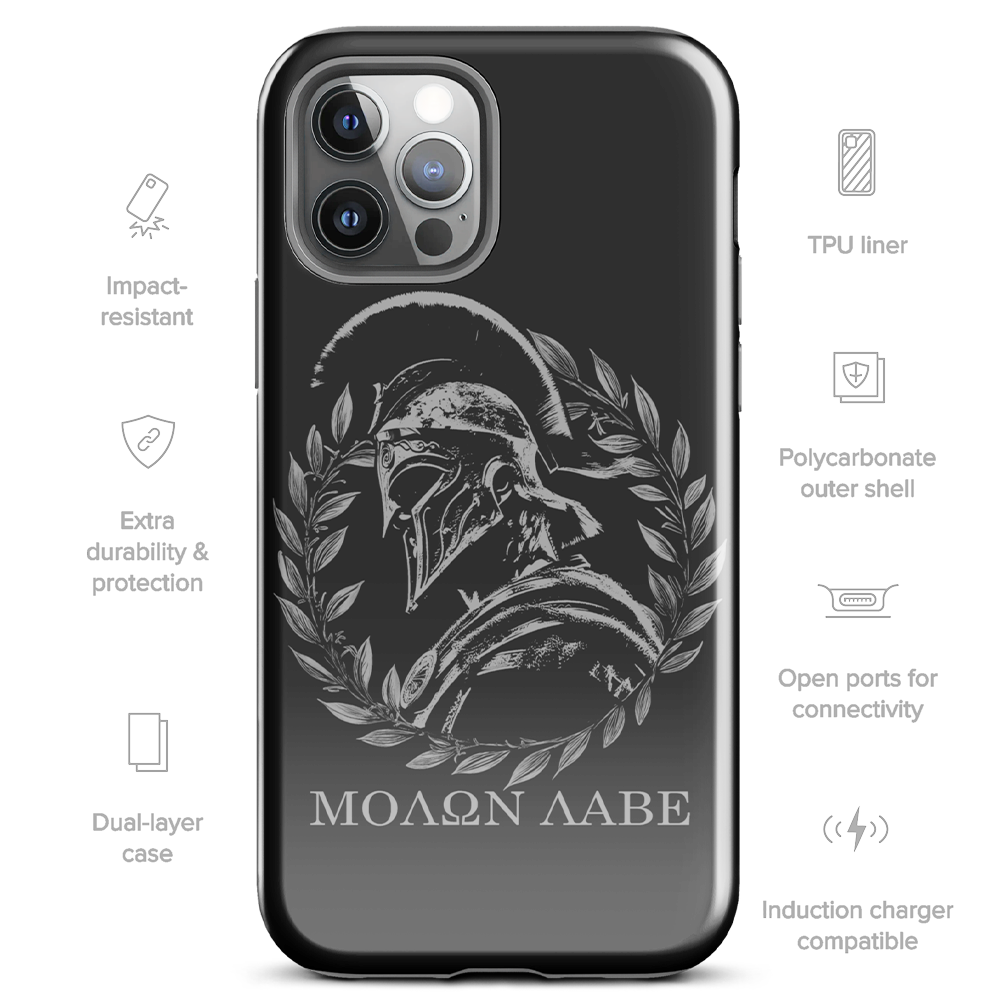 Molon Labe Spartan Achilles Tactical Clothing Brand tough case for iPhone details