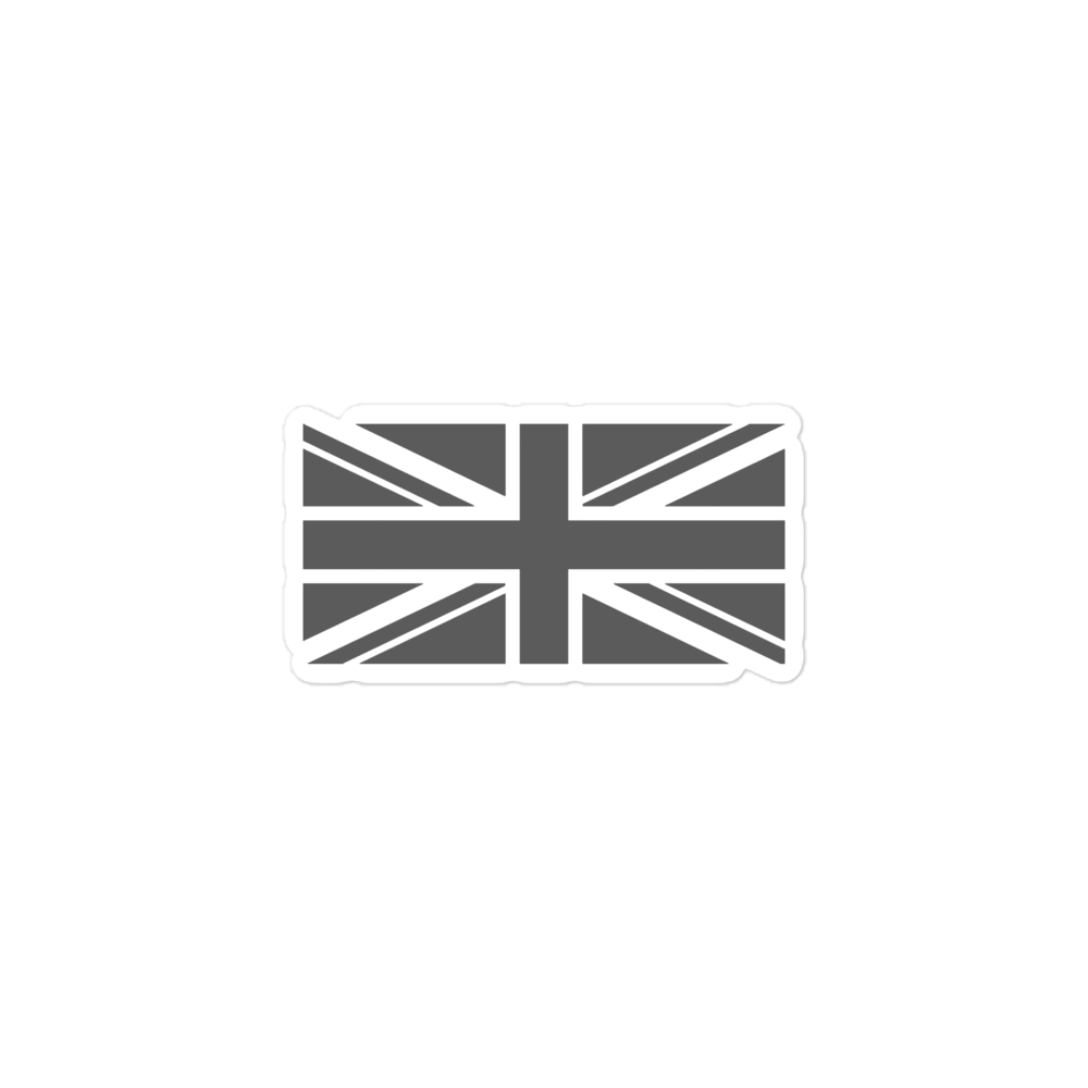 Small Kiss Cut Vinyl Sticker with Achilles Union Flag in Wolf Grey