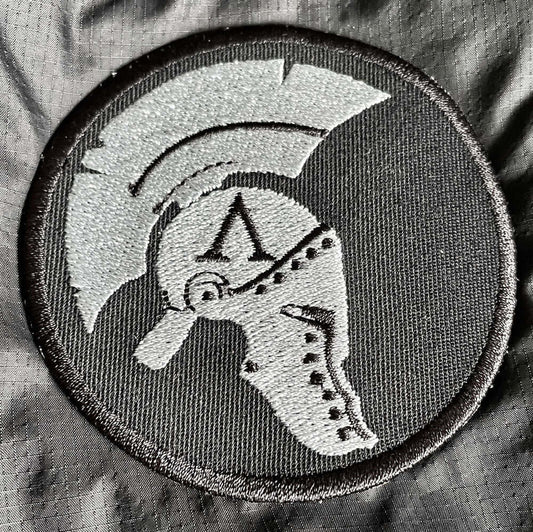 Achilles Logo 3 inch black embroidered patch by Achilles tactical clothing brand