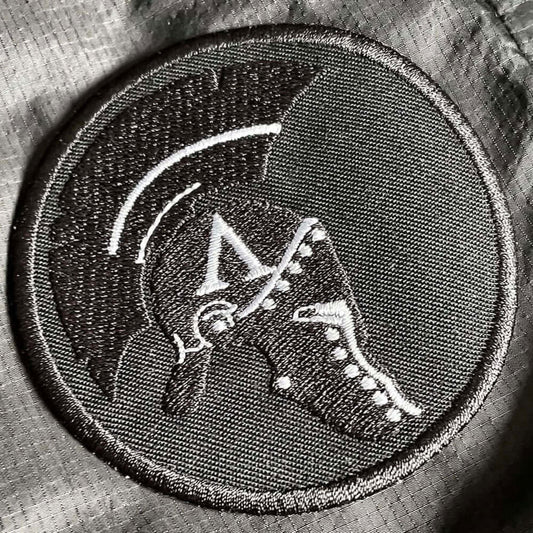 Achilles Logo (BLACKOUT) 3 inch black embroidered patch by Achilles tactical clothing brand
