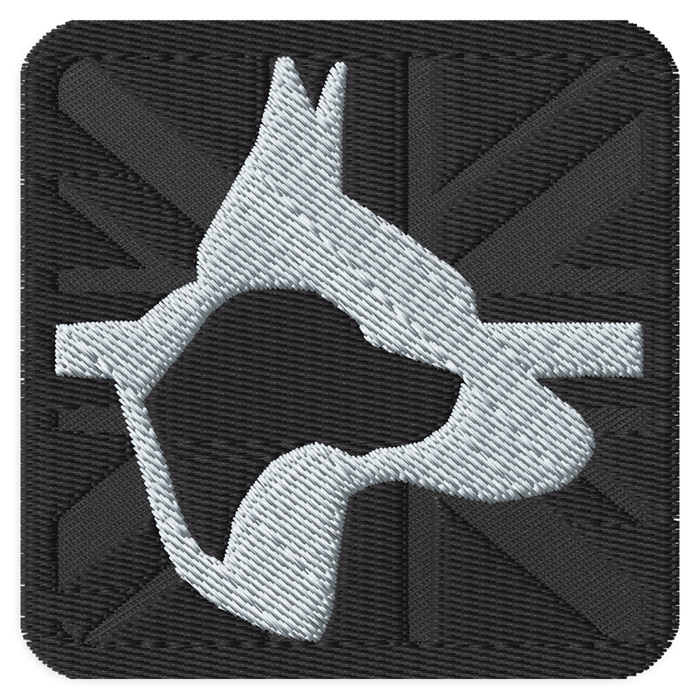 Dog handler Prisons 3 inch black Square embroidered patch by Achilles tactical clothing brand