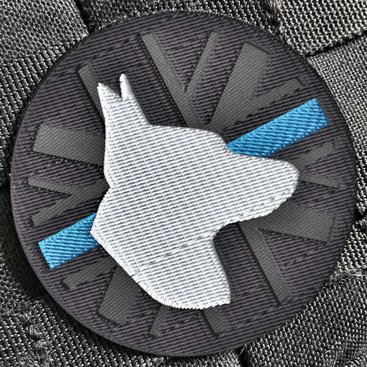 GP Dog handler police thin blue line design embroidered 3 inch round patch
