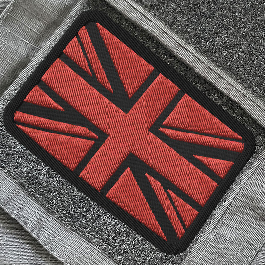 Union Flag Code red rectangle embroidered patch by Achilles tactical clothing brand